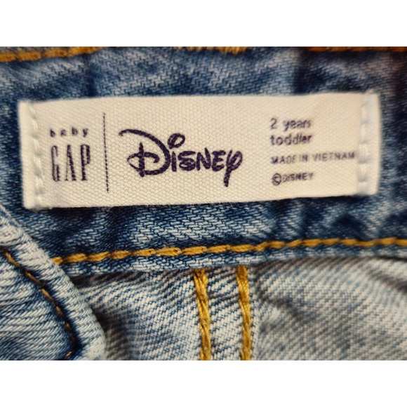 Baby Gap Disney Toddler Kids Denim Jean Shorts 2T Blue Mickey Mouse Donald Duck - Picture 5 of 6